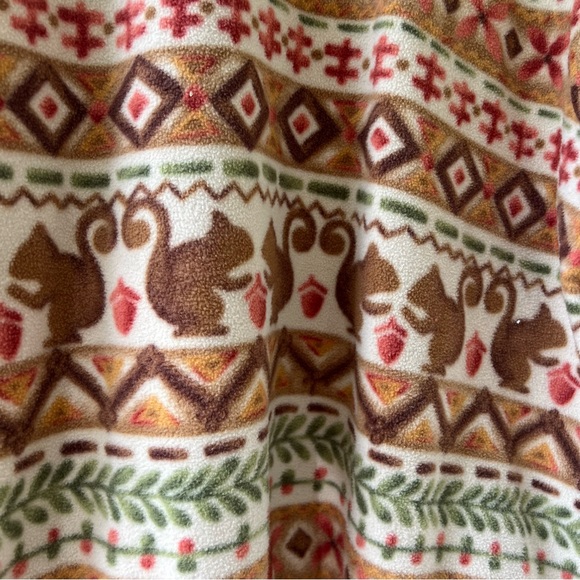 Vintage BonWorth XL Squirrel Fall Fleece Zip Jacket Boho Tribal Y2K - Picture 9 of 10